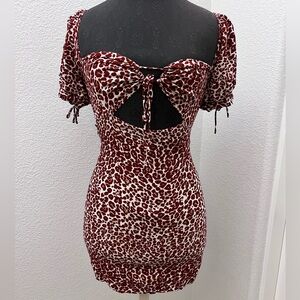 Eggie Off the Shoulder Leopard Dress Size XS